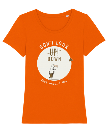 Don`t Look Down ! (white) Bright Orange