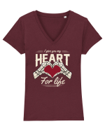 De ziua îndrăgostiților - I give you my heart for life - dark colors Tricou mânecă scurtă guler V Damă Evoker