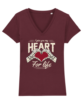 De ziua îndrăgostiților - I give you my heart for life - dark colors Burgundy