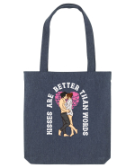 De ziua îndrăgostiților - Kisses are better than words - dark colors Sacoșă textilă