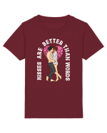 De ziua îndrăgostiților - Kisses are better than words - dark colors Tricou mânecă scurtă  Copii Mini Creator