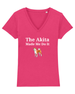 AKITA Tricou mânecă scurtă guler V Damă Evoker
