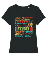 Back To School Tricou mânecă scurtă guler larg fitted Damă Expresser