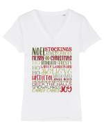Christmas Tricou mânecă scurtă guler V Damă Evoker