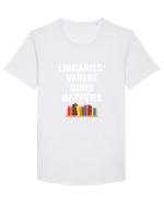 LIBRARIES Tricou mânecă scurtă guler larg Bărbat Skater
