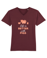 PIGS Tricou mânecă scurtă guler V Bărbat Presenter