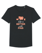 PIGS Tricou mânecă scurtă guler larg Bărbat Skater