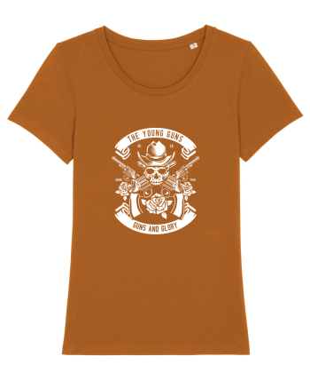Guns and Glory Skull White Roasted Orange