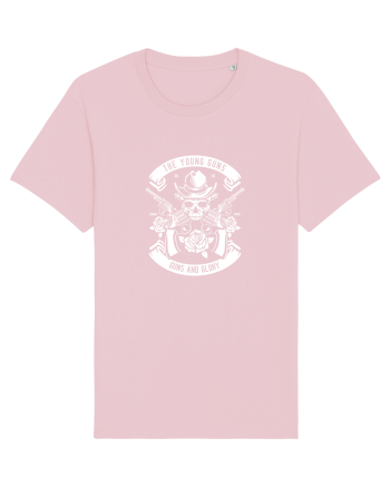 Guns and Glory Skull White Cotton Pink