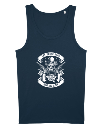 Guns and Glory Skull White Navy