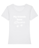 PAWS Tricou mânecă scurtă guler larg fitted Damă Expresser