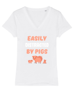 PIGS Tricou mânecă scurtă guler V Damă Evoker