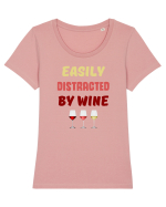 WINE Tricou mânecă scurtă guler larg fitted Damă Expresser