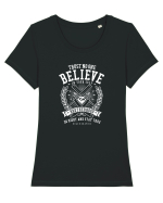 Trust no one Barbershop White Tricou mânecă scurtă guler larg fitted Damă Expresser