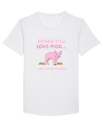 PIGS Tricou mânecă scurtă guler larg Bărbat Skater