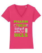 PHARMACY  Tricou mânecă scurtă guler V Damă Evoker