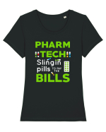 PHARMACY  Tricou mânecă scurtă guler larg fitted Damă Expresser