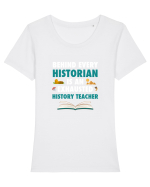 HISTORY TEACHER Tricou mânecă scurtă guler larg fitted Damă Expresser