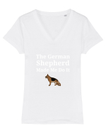 GERMAN SHEPHERD Tricou mânecă scurtă guler V Damă Evoker