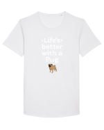 PUG Tricou mânecă scurtă guler larg Bărbat Skater