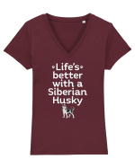HUSKY Tricou mânecă scurtă guler V Damă Evoker