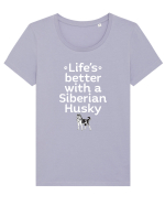 HUSKY Tricou mânecă scurtă guler larg fitted Damă Expresser