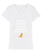 GOLDEN RETRIEVER Tricou mânecă scurtă guler V Damă Evoker