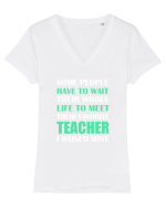 TEACHER Tricou mânecă scurtă guler V Damă Evoker