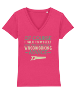 WOOD Tricou mânecă scurtă guler V Damă Evoker