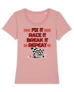 RACE Tricou mânecă scurtă guler larg fitted Damă Expresser