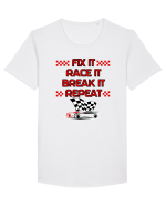 RACE Tricou mânecă scurtă guler larg Bărbat Skater