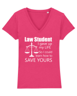 LAW STUDENT Tricou mânecă scurtă guler V Damă Evoker