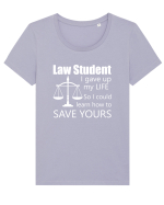 LAW STUDENT Tricou mânecă scurtă guler larg fitted Damă Expresser