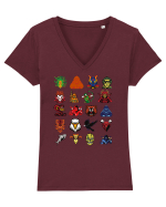NFT Pixel Art Tricou mânecă scurtă guler V Damă Evoker