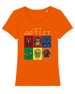 NFT Pixel Art Tricou mânecă scurtă guler larg fitted Damă Expresser