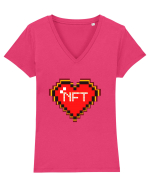 NFT Pixel Art Tricou mânecă scurtă guler V Damă Evoker
