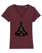 Yoga - starting with by being Tricou mânecă scurtă guler V Damă Evoker