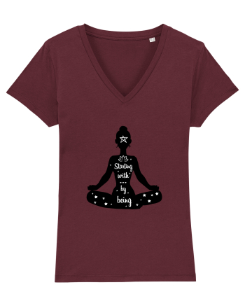 Yoga - starting with by being Burgundy