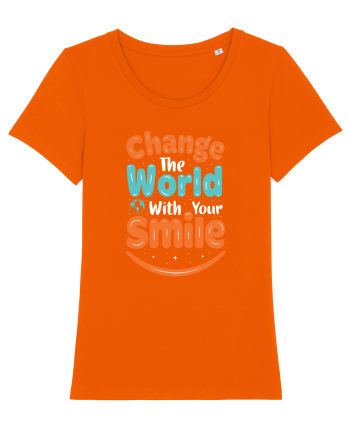 Change The World With Your Smile Bright Orange