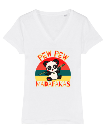 Funny Panda With Guns White
