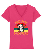 Funny Panda With Guns Tricou mânecă scurtă guler V Damă Evoker