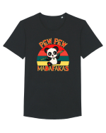 Funny Panda With Guns Tricou mânecă scurtă guler larg Bărbat Skater