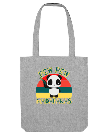 Funny Panda With Guns Heather Grey