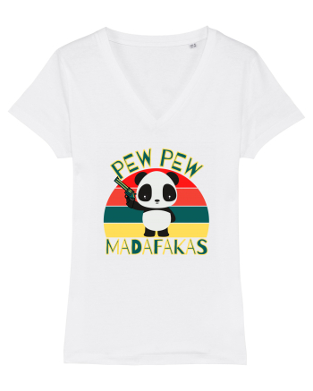 Funny Panda With Guns White