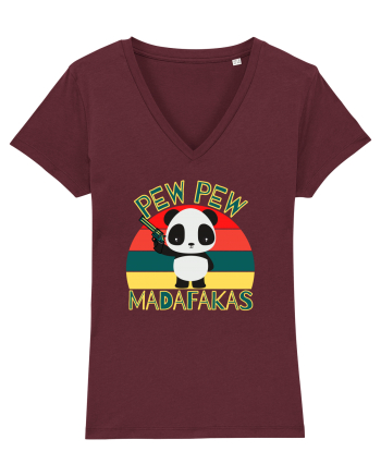 Funny Panda With Guns Burgundy