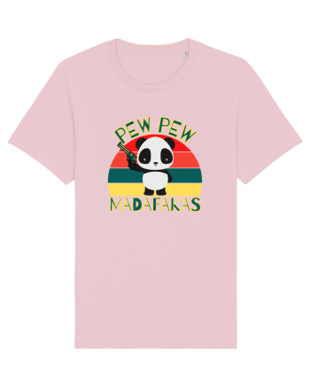 Funny Panda With Guns Cotton Pink
