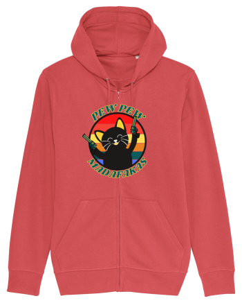 Funny Cat With Guns Carmine Red