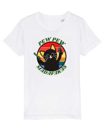 Funny Cat With Guns White