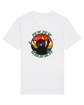 Funny Cat With Guns White