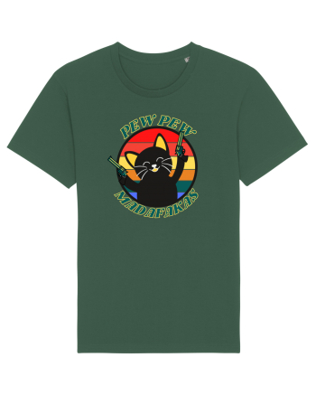 Funny Cat With Guns Bottle Green